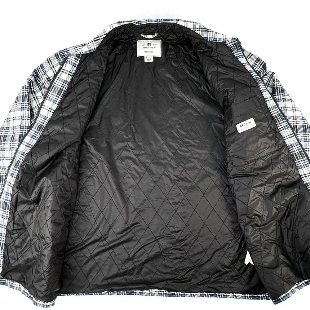 Woolrich The Timber Padded Overshirt Plaid Full Zip Jacket Shacket Mens Large